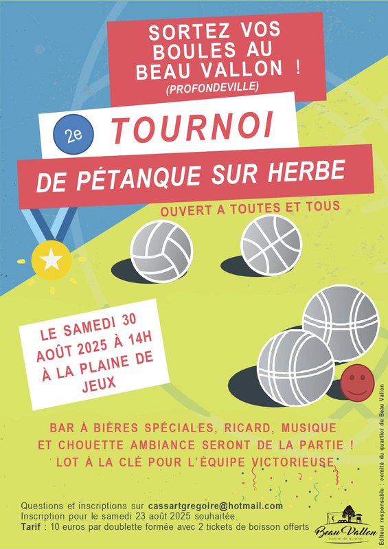 Loisirs 2e Tournoi pétanque herbe
