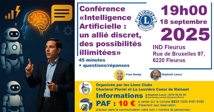 Conférences Conférence : l IA, allié discret, possibilités illimitées