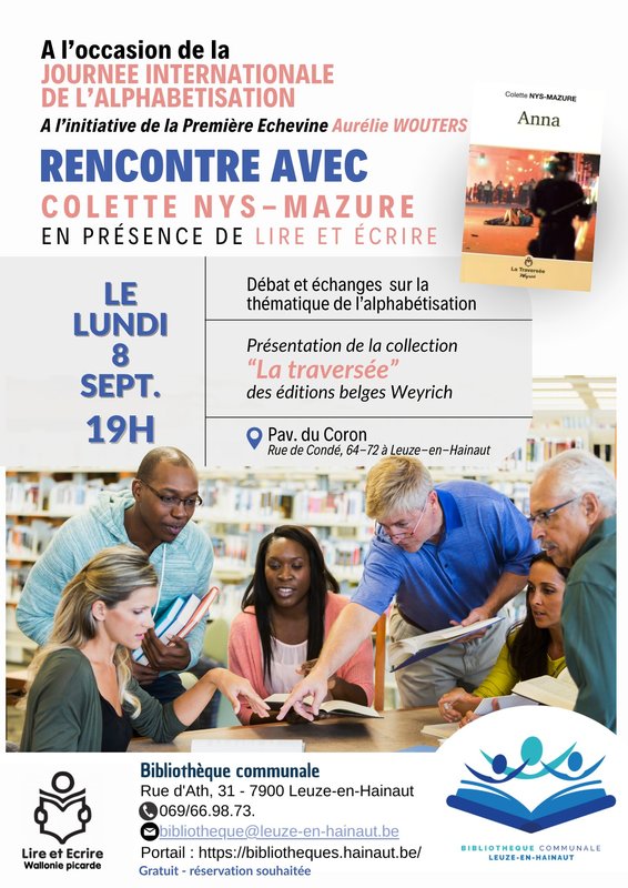 Conférences Rencontre avec Colette Nys-mazure présence Lire Ecrire