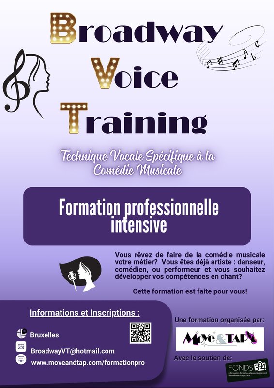 Stages,cours Broadway Voice Training: Formation Vocale Spécifique la Comédie Musicale