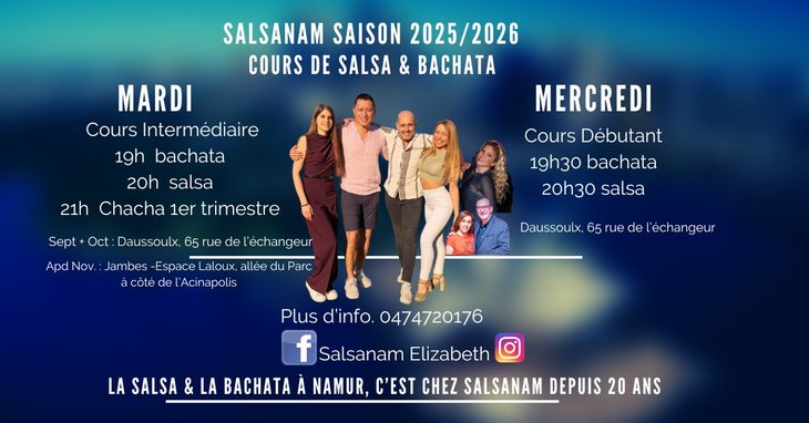Stages,cours Cours Salsanam salsa/bachata