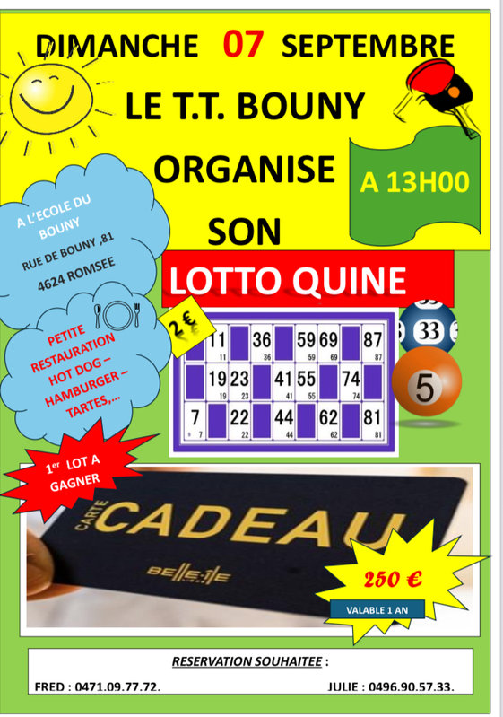 Loisirs Bingo Lotto Quine