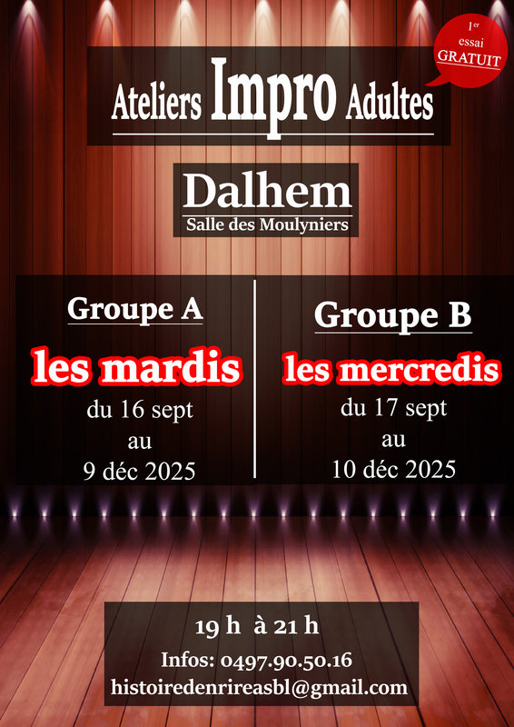 Stages,cours Atelier Impro Adulte ( Groupe 2 )