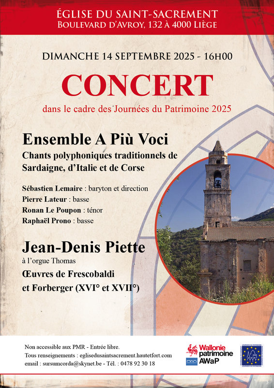 Concerts Chants polyphoniques traditonnels Corse, d Italie de Sardaigne.