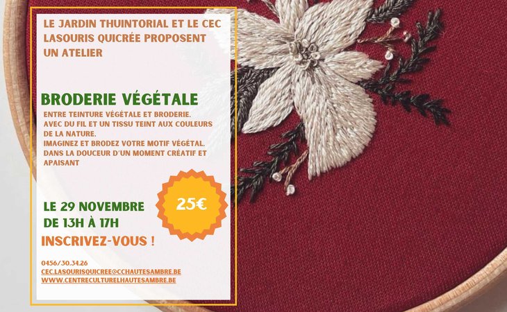 Stages,cours Atelier : Broderie végétale