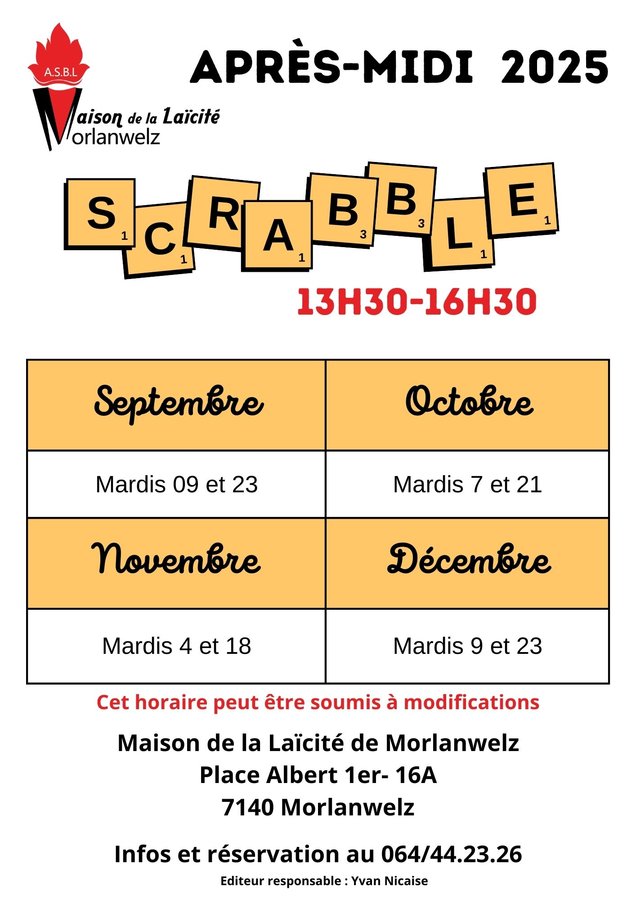 Loisirs Après-midi Scrabble