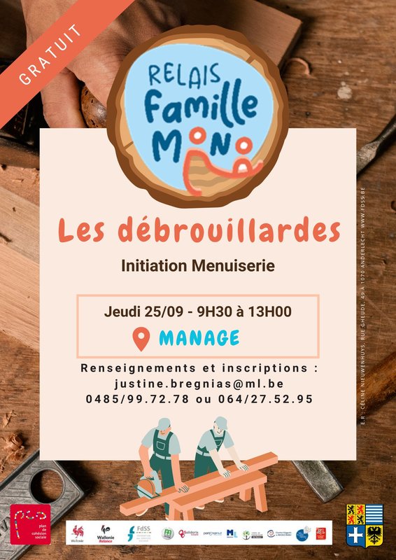 Stages,cours [Parents solo - Relais Familles Mono] Initiation la menuiserie