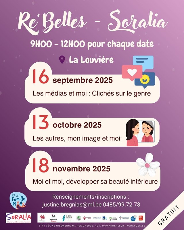 Conférences [Parents solo - Relais Familles Mono] Re belles avec Soralia