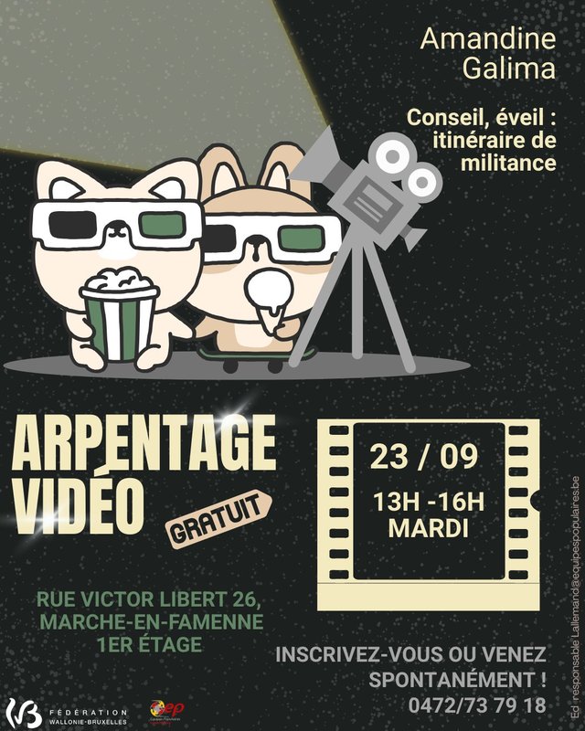 Conférences Arpen­tage vidéo d’Aman­dine Galima dans Conseil, éveil : itiné­raire mili­ta