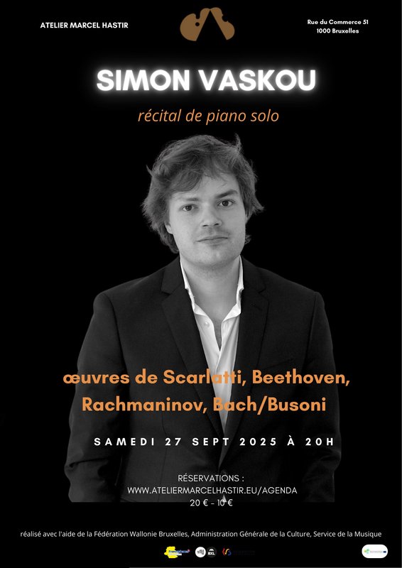 Concerts Simon Vaskou , piano solo œuvres Scarlatti, Beethoven, Rachmaninov, Bach/Bu