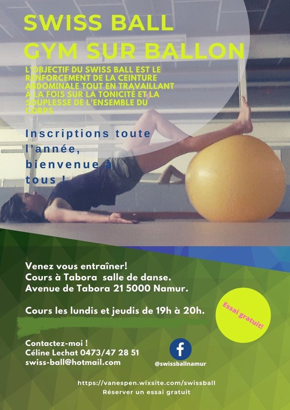 Stages,cours Swissball / fitball/ sur ballon