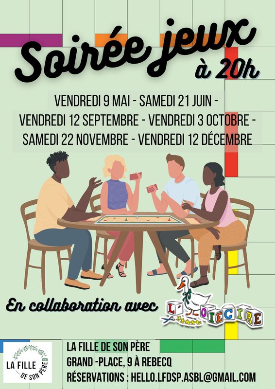 Loisirs Soirée jeux collaboration avec L Oie Cire