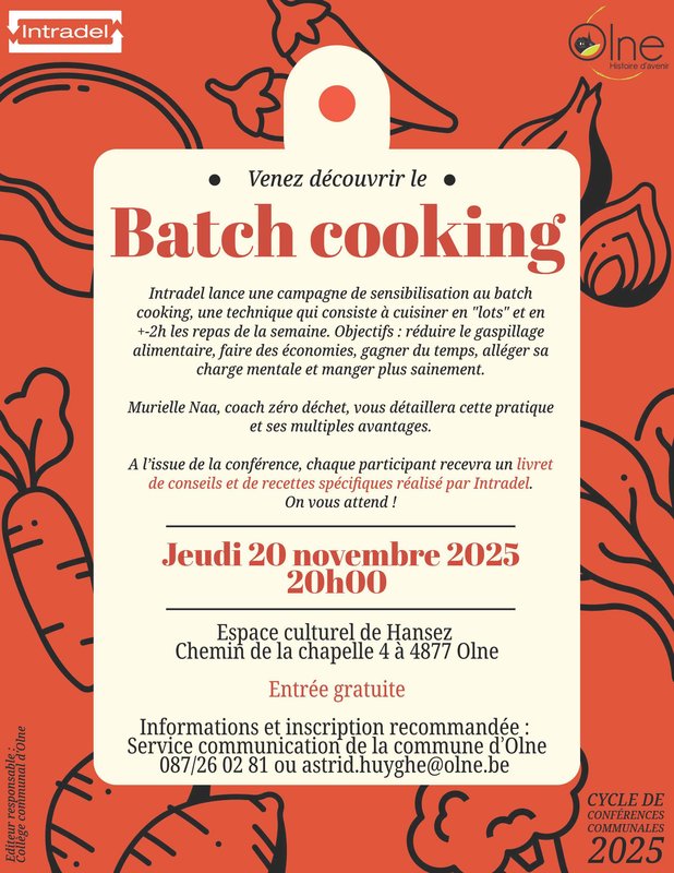 Conférences Conférence -  Venez découvrir batch cooking ! 