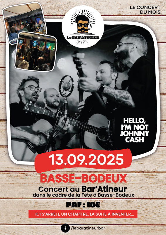 Concerts Hello, not Johnny Cash - concert mois Bar atineur