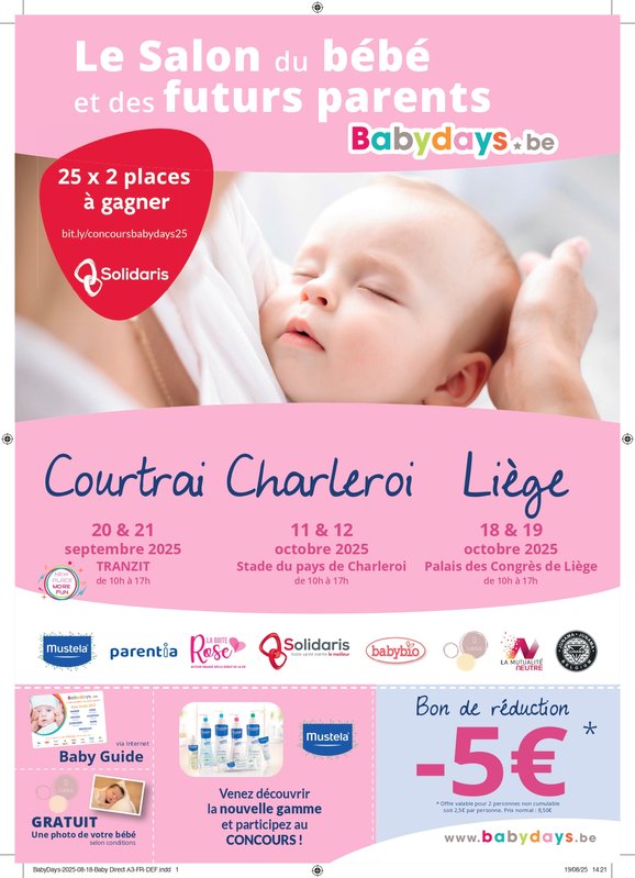 Loisirs Babydays Courtrai salon bébé