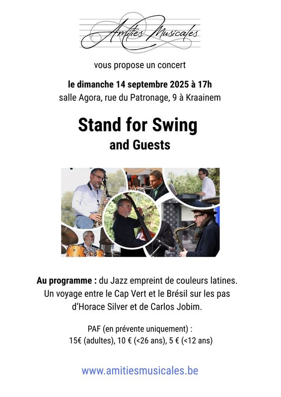 Concerts Concert jazz couleurs latines avec groupe Stand Swing