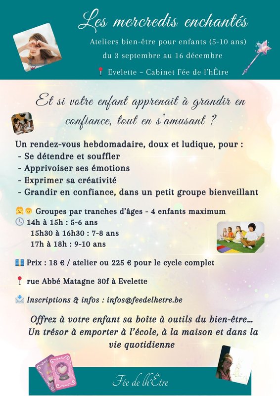 Stages,cours Les Mercredis Enchantés Ateliers bien-être pour enfants