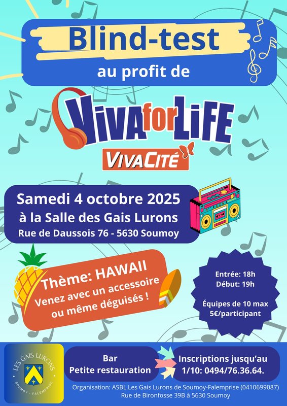 Soirées Blind-Test profit Viva Life