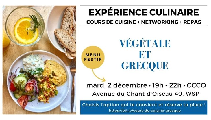 Stages,cours Expérience culinaire, végétale grecque - Menu festif