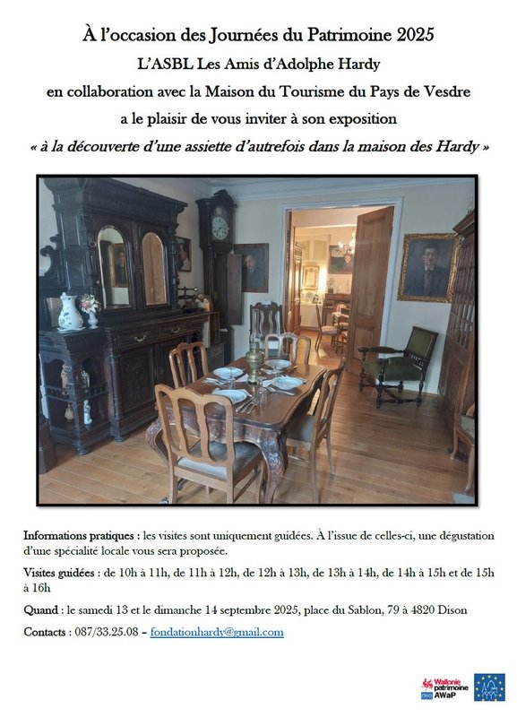 Expositions A découverte d une assiette d autrefois dans maison Hardy