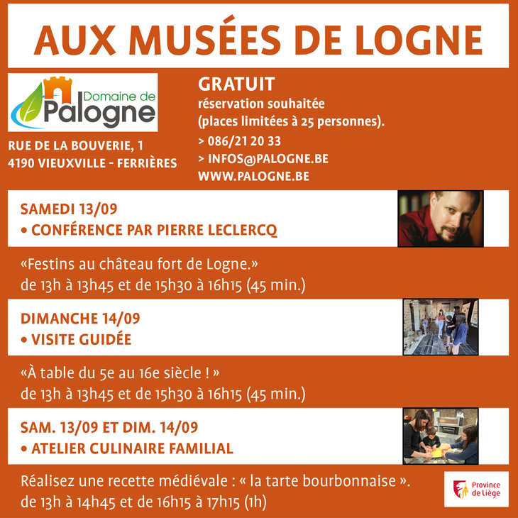 Conférences Les Journées Patrimoine Musées Logne Domaine Palogne
