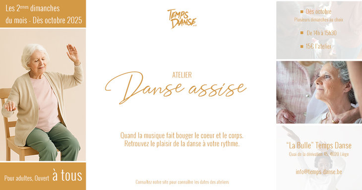 Stages,cours Atelier Danse assise - Pour tous adultes