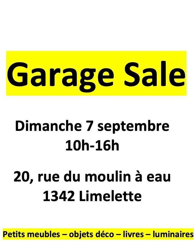  Garage sale (vide maison)