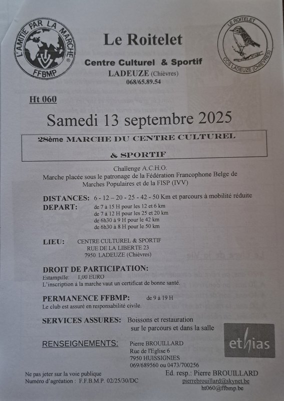Loisirs 28ème Marche Centre Culturel & Sportif