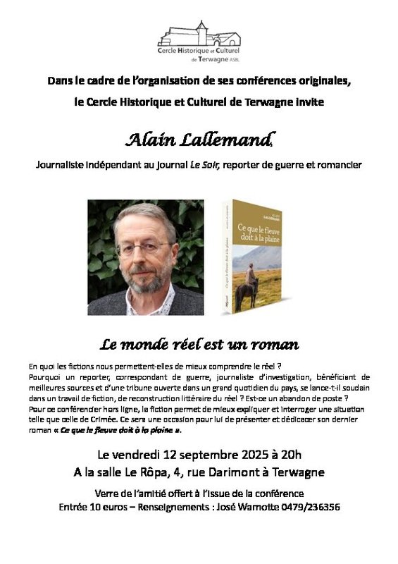 Conférences Conférence d Alain Lallemand monde réel un roman 