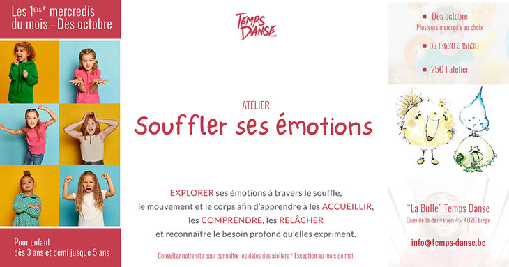 Stages,cours Atelier  Souffler émotions  pour enfants