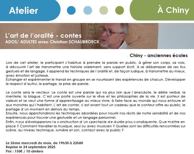 Stages,cours L art l oralité & conte