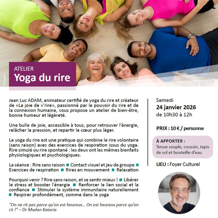 Stages,cours Atelier - Yoga rire avec Jean Adam