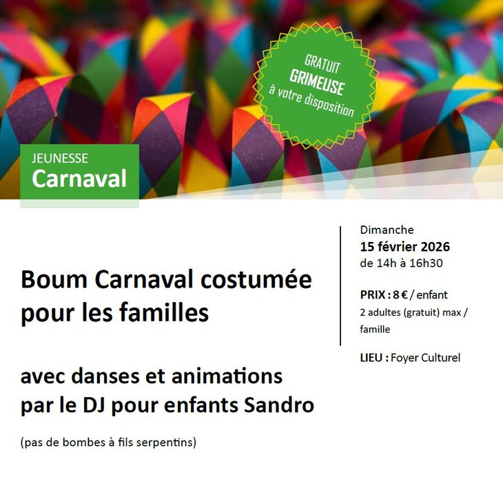 Loisirs Boum Carnaval costumée pour familles