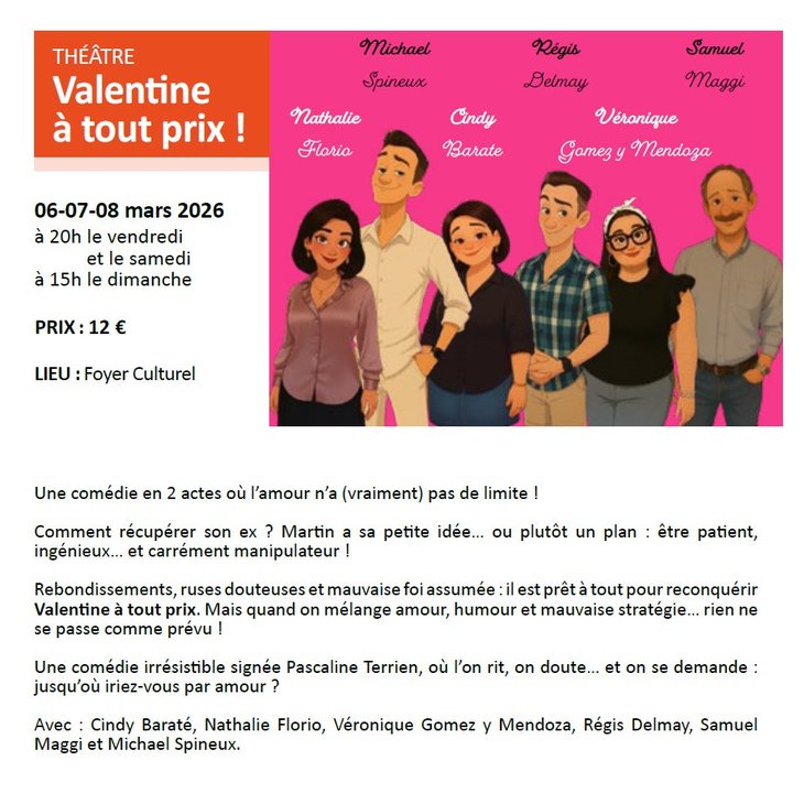Spectacles Théâtre -  Valentine tout prix ! 