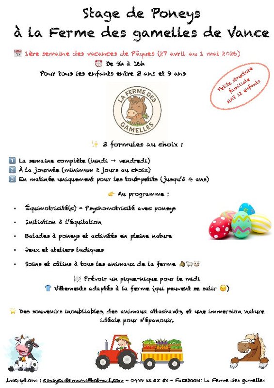 Stages,cours Stage poneys la ferme gamelles
