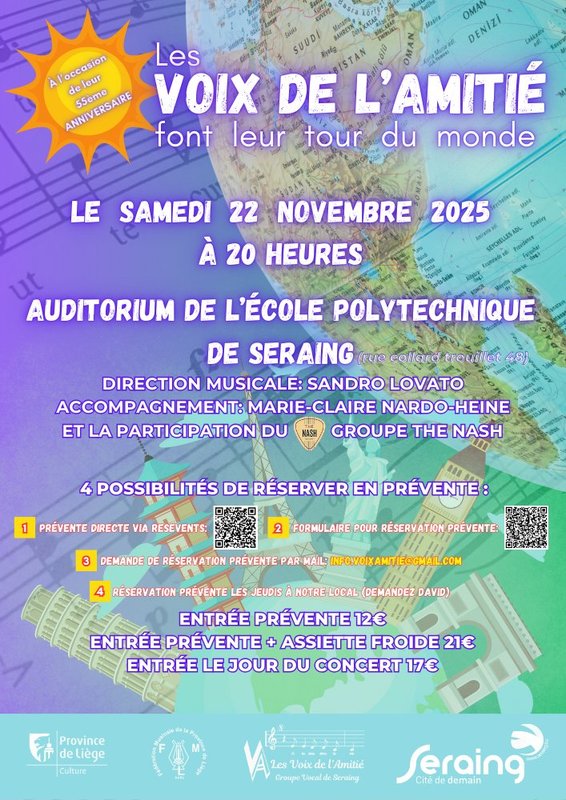 Concerts Les Voix l Amitié font leur tour monde