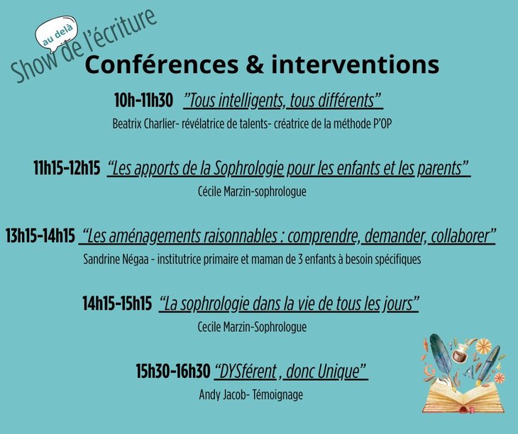Conférences Show delà l écriture