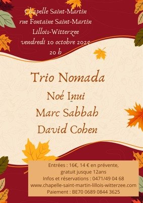 Concerts Trio Nomada Noé Inui Marc Sabbah David Cohen - 1