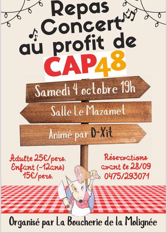 Soirées Repas - Concert rock profit Cap48