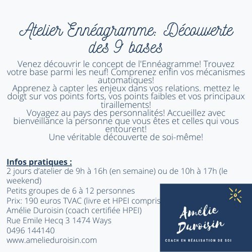 Stages,cours Découverte 9 bases l Ennéagramme