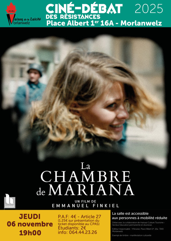 Spectacles Ciné-débat Résistances : chambre Mariana  d Emmanuel Finkiel