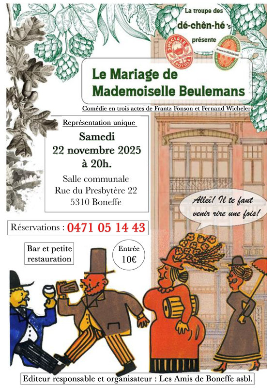 Spectacles Théâtre : Mariage Mademoiselle Beulemans