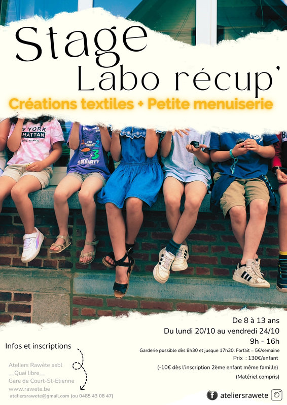 Stages,cours Stage Enfants : Labo récup | Créations textiles & petite menuiserie
