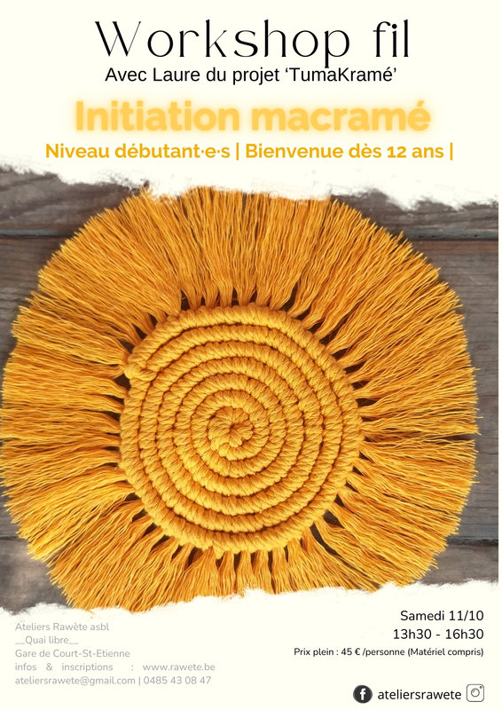 Stages,cours Initiation macramé