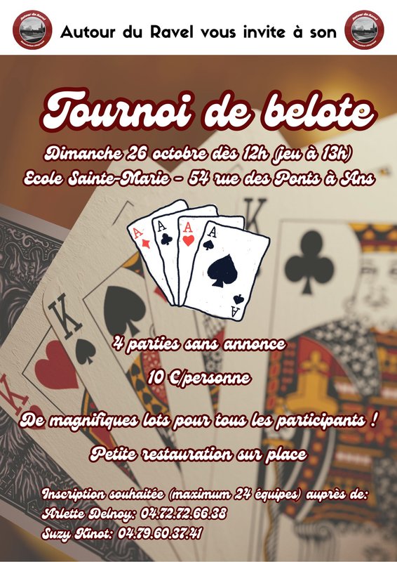 Loisirs Tournoi Belote d Autour Ravel