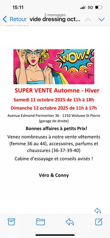 Soirées Vide dressing Parmentier