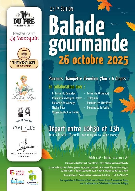 Loisirs 13ème édition la balade gourmande la commune Dalhem
