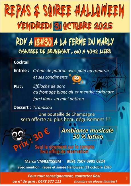 Soirées Soirée dansante Halloween latino repas)