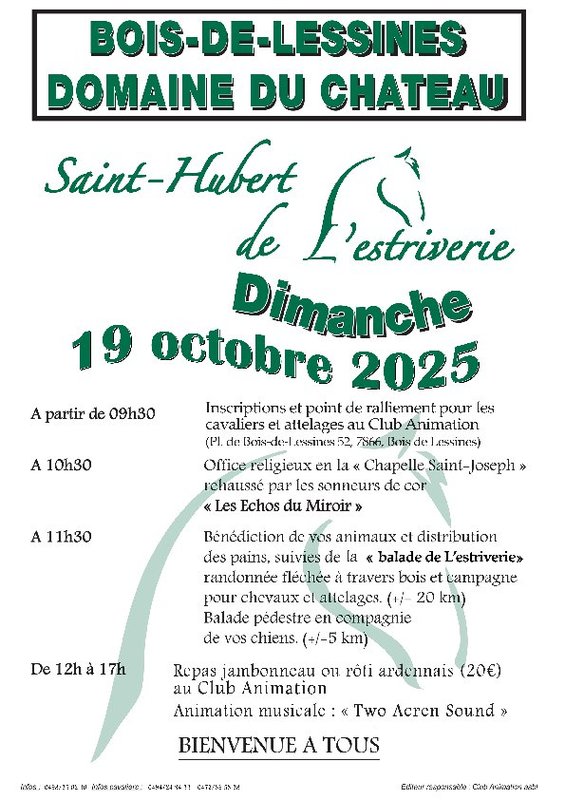 Loisirs Saint-Hubert L estriverie benediction animaux