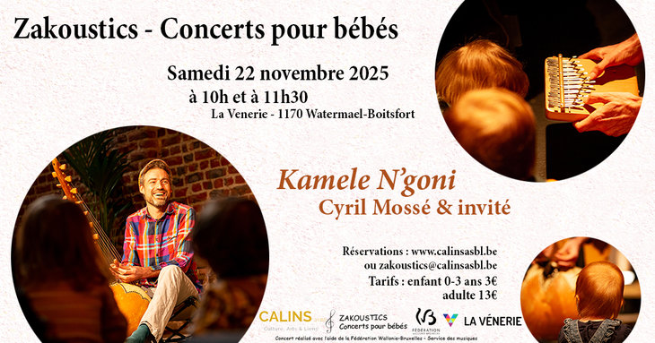 Spectacles Zakoustics - Concerts pour bébés - Venerie - Kamele N Goni & Percussions